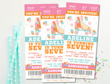 Roller Skating Birthday Ticket Invitations