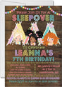 sleepover birthday party invitations teepee slumber design