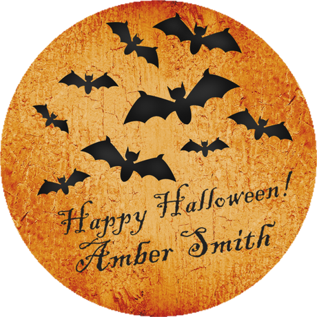 spooky flying bats halloween party sticker