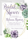 succulent bridal shower invitations botanical watercolor design