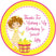 summer birthday sticker with lemons and girl