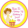 summer birthday sticker with lemons and girl