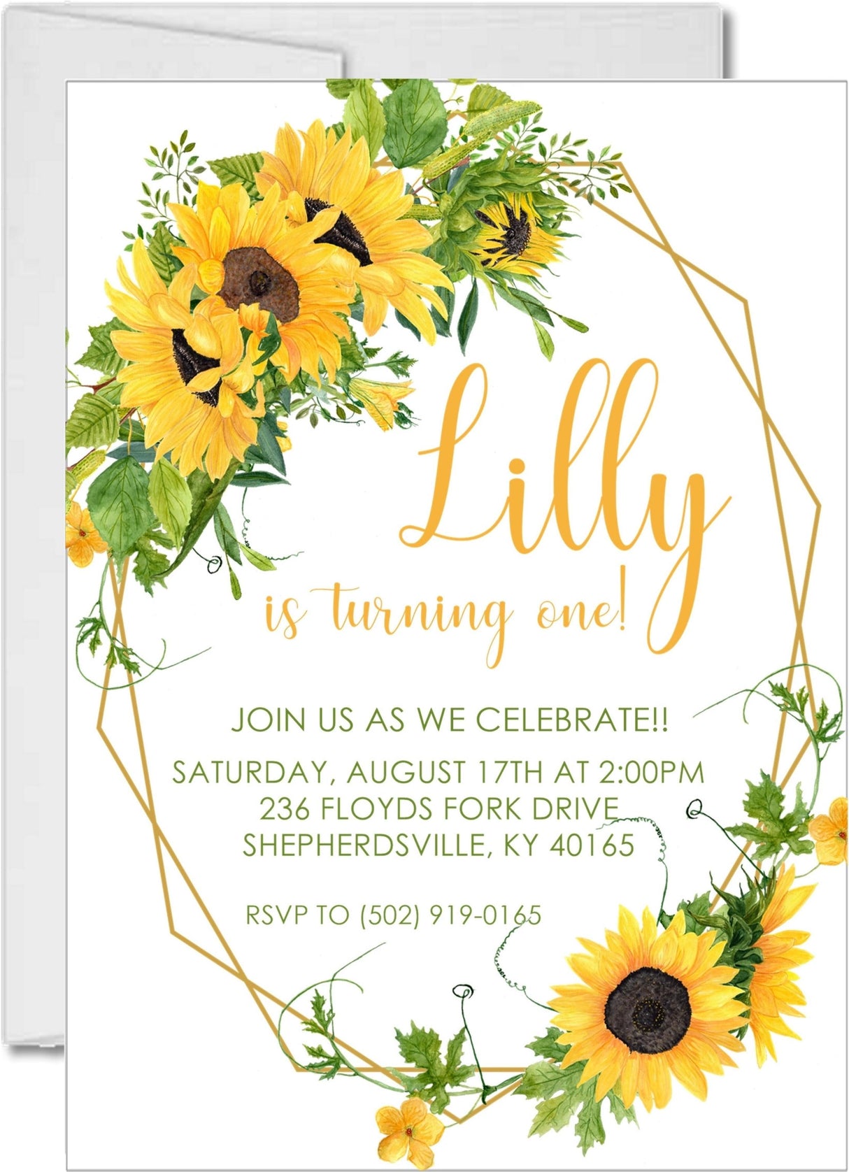 sunflower birthday party invitations botanical floral design