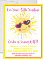 sunshine birthday party invitations smiling sun design