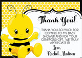sweet as can bee baby shower thank you notes honeycomb theme