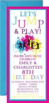 Trampoline Park Birthday Party Ticket Invitations