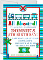 train birthday party invitations colorful locomotive design
