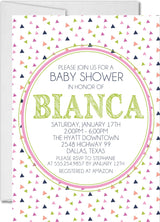 triangle baby shower invitation cards festive colorful style