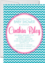 turquoise pink zig zag invitation cards geometric contemporary style