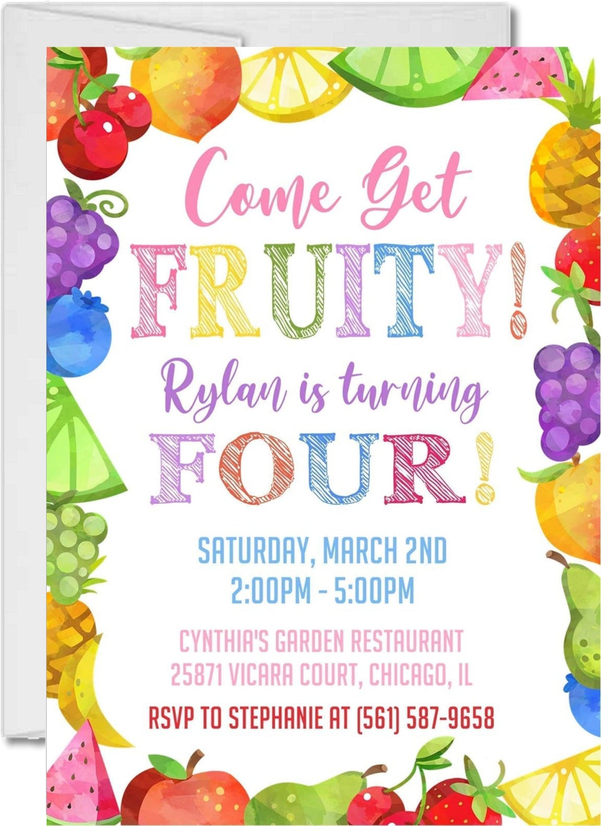 tutti frutti birthday invitations bright summer fruit theme