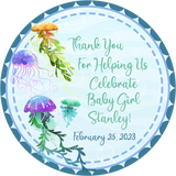 Under the Sea Jellyfish Baby Shower Stickers