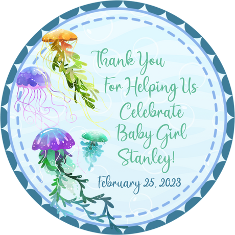 Under the Sea Jellyfish Baby Shower Stickers