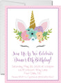 unicorn birthday party invitations floral fantasy design