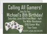 video game birthday party invitations gamer design
