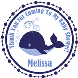 whale baby shower stickers