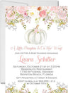 white pumpkin baby shower invitations blush floral autumn design
