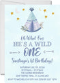 wild one birthday party invitations watercolor teepee design