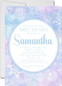 winter snowflake baby shower invitations purple blue design