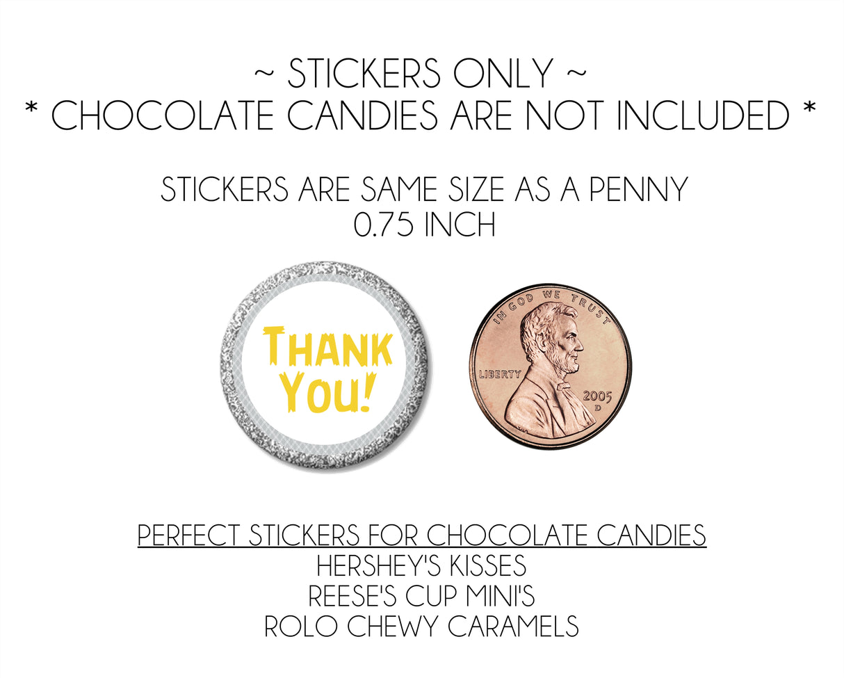 Mini candy stickers for baby shower favors – yellow elephant jungle theme