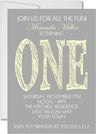 yellow modern one birthday invitations gray pastel theme