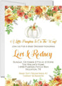 yellow orange little pumpkin baby shower invitations white pumpkin floral design