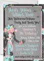 zombie halloween birthday invitations spooky girl design