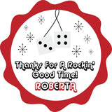 1950s sock hop party favor label