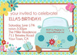 hippie birthday party invitations retro van flower design