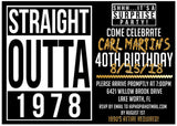 1990's Straight Outta Hip Hop Birthday Party Invitations