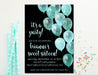 Aqua And Black Balloon Sweet 16 Party Invitations