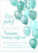 Aqua Balloon Birthday Party Invitations