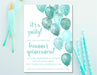 Aqua Balloon Quinceanera Invitations