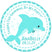 Aqua dolphin birthday party sticker