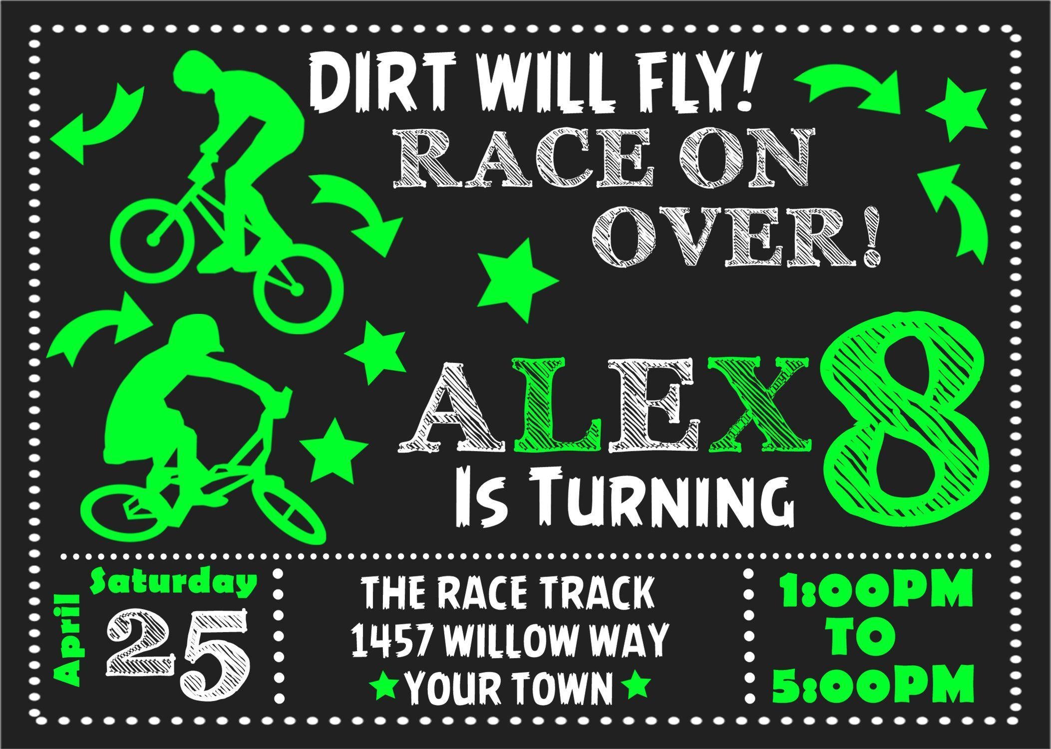 BMX Birthday Party Invitations