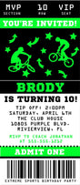 BMX Birthday Party Ticket Invitations
