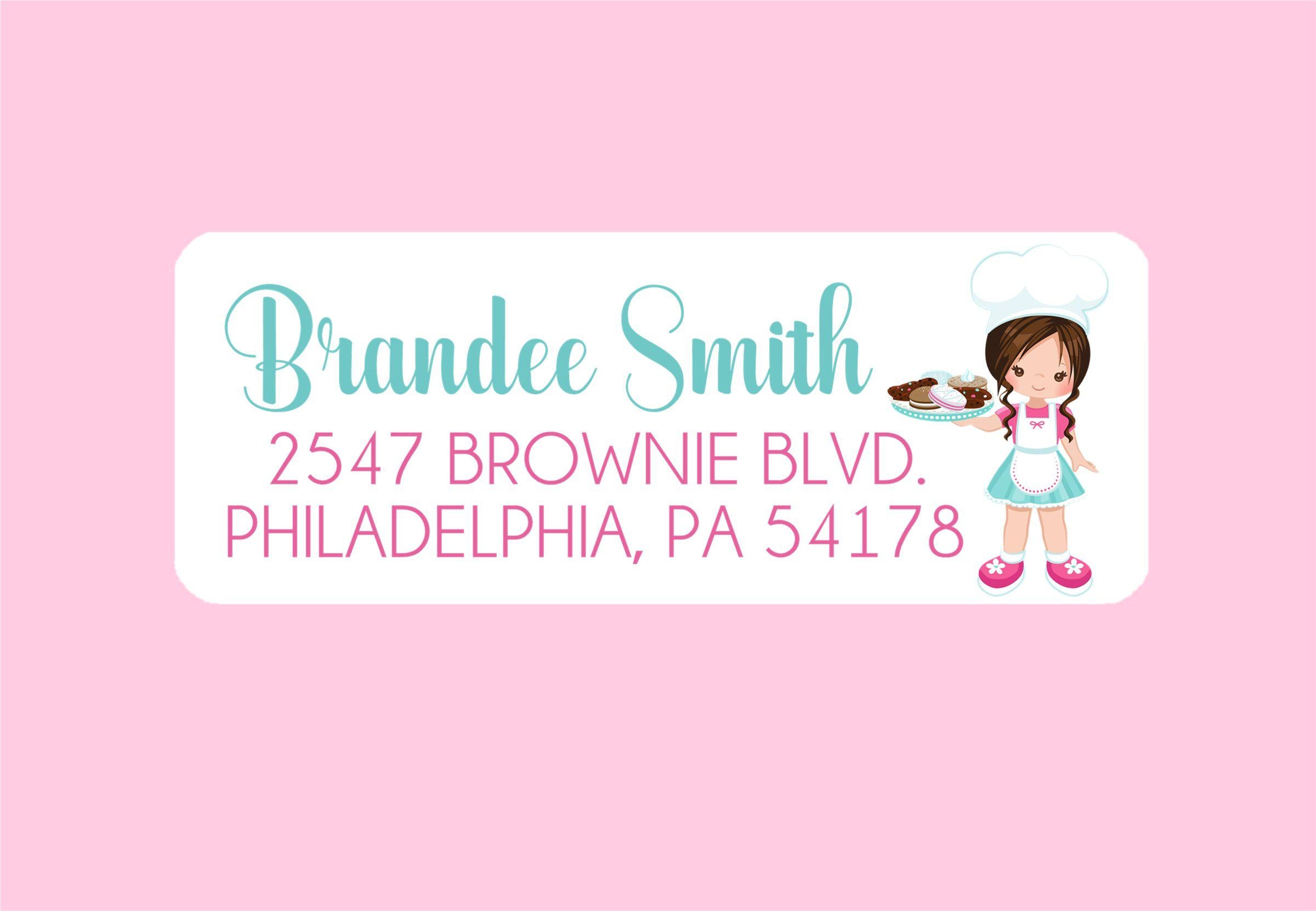 Baking Address Labels For Girls