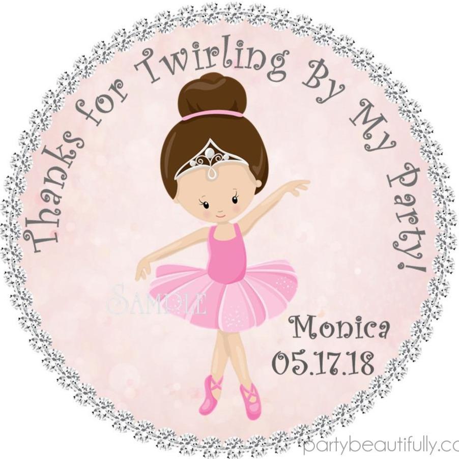 Ballet Birthday Party Stickers