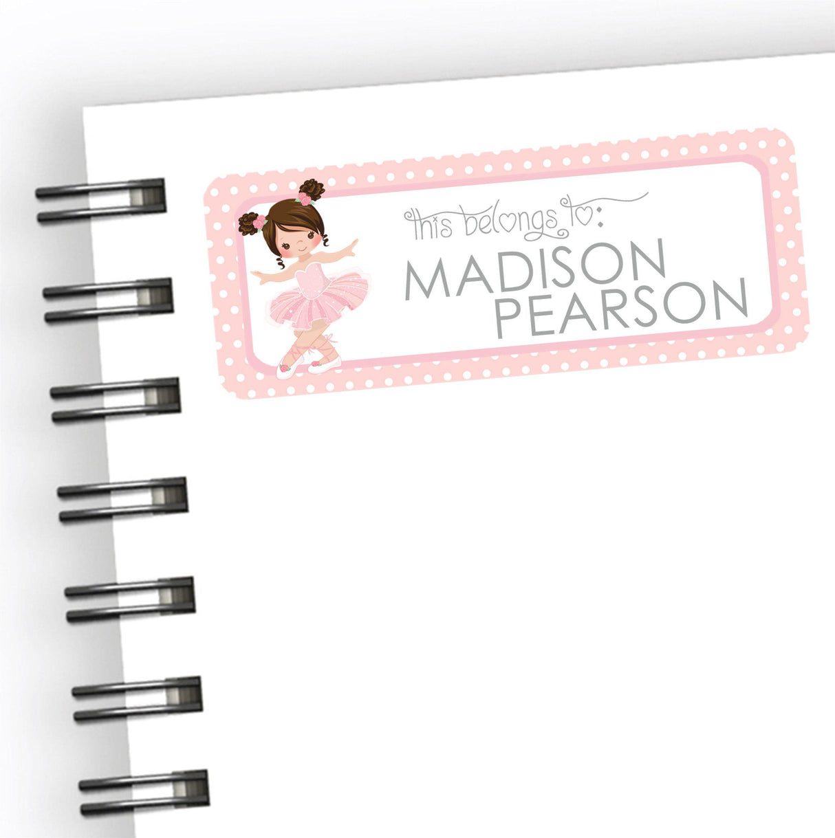 Ballet back to school supply name labels with ballet inspired graphics