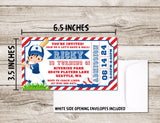 Baseball Birthday Party Ticket Invitations