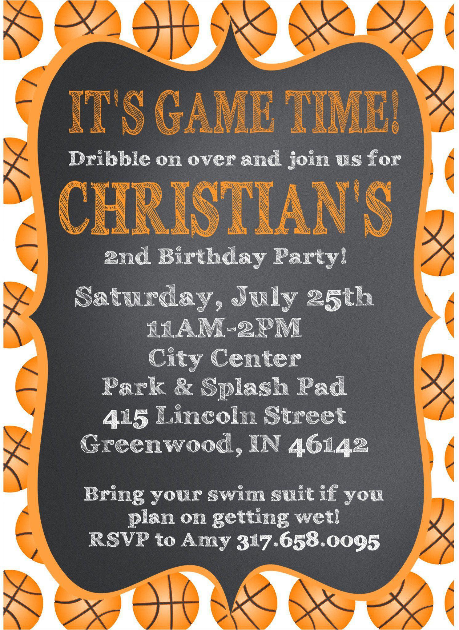 Basketball Birthday Party Invitations