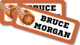 Basketball themed name label for school supplies