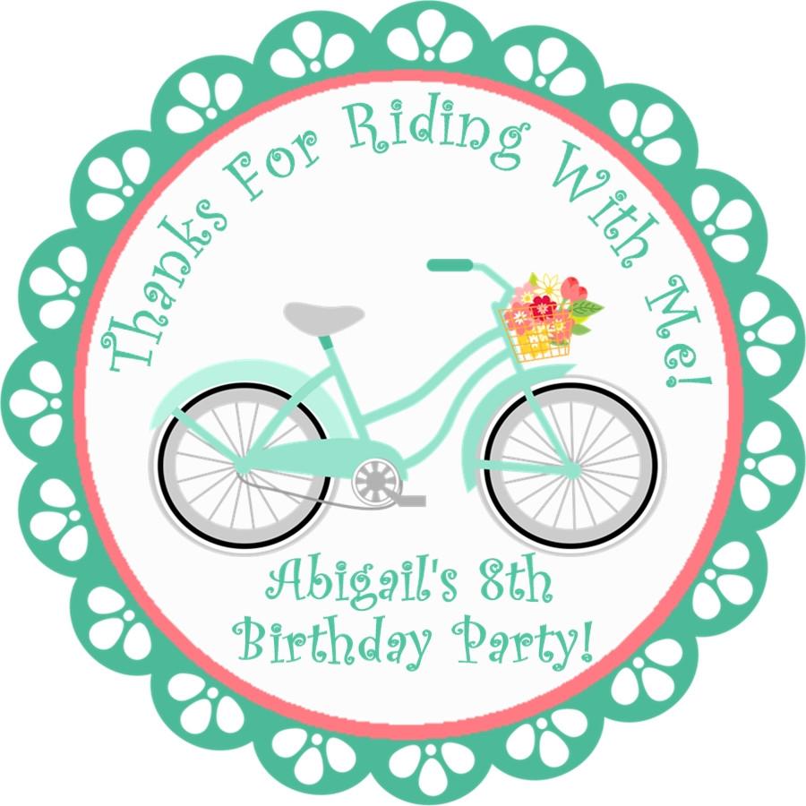 Bicycle Birthday Party Stickers