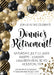 Black And Gold Retirement Party Invitations