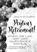 Black And Grey Retirement Party Invitations