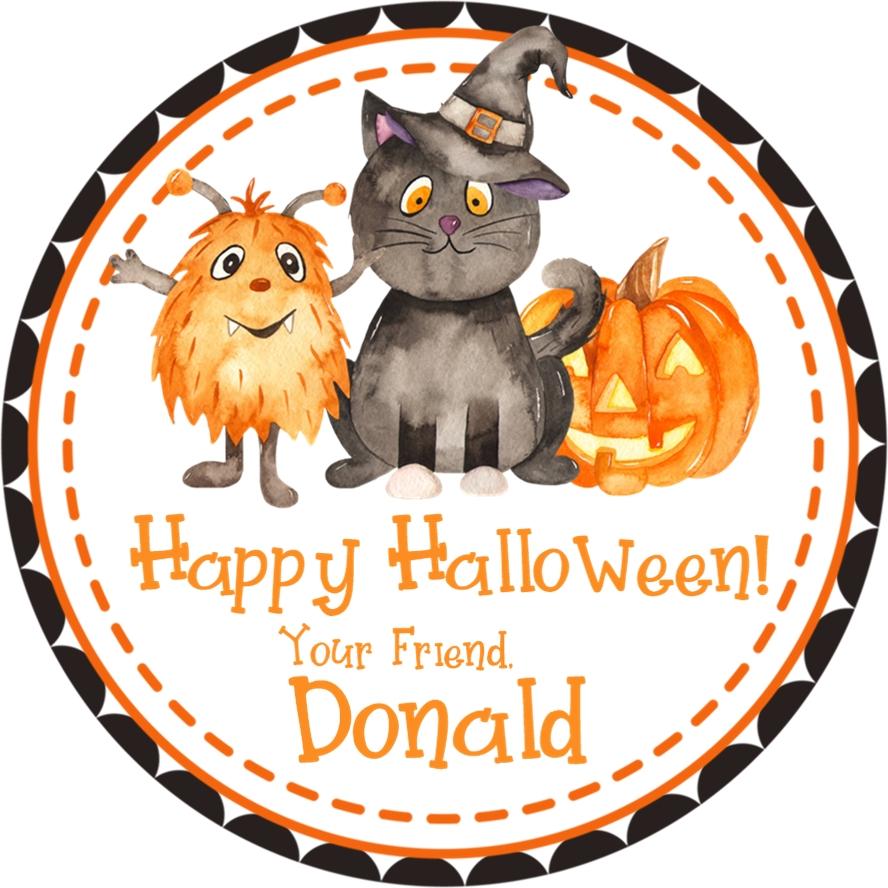 Black Cat Halloween Stickers