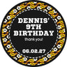 Black and orange soccer border favor labels for parties