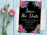 Black fiesta Wedding Save The Date Cards