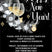 Black gold new years eve party invitations