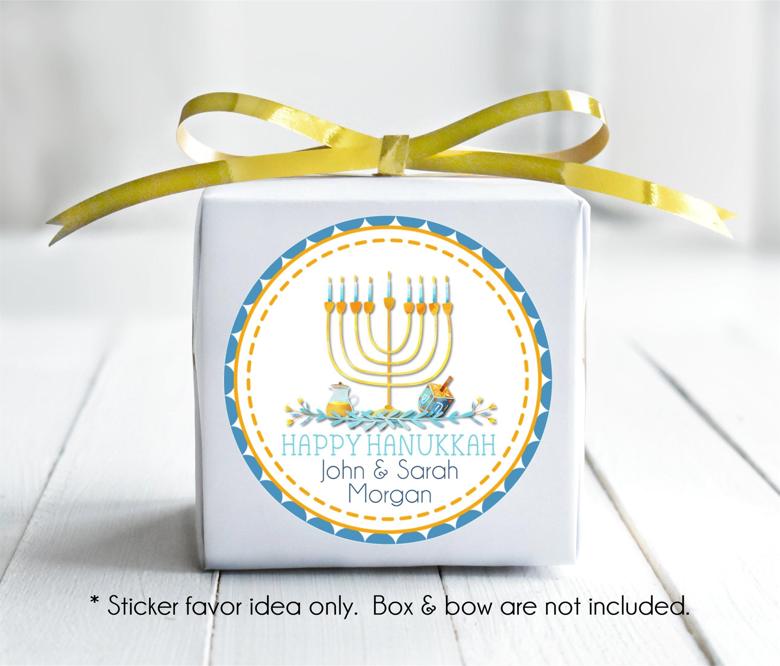 Blue And Gold Elegant Hanukkah Stickers