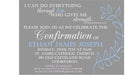 Blue And Grey Confirmation Invitations